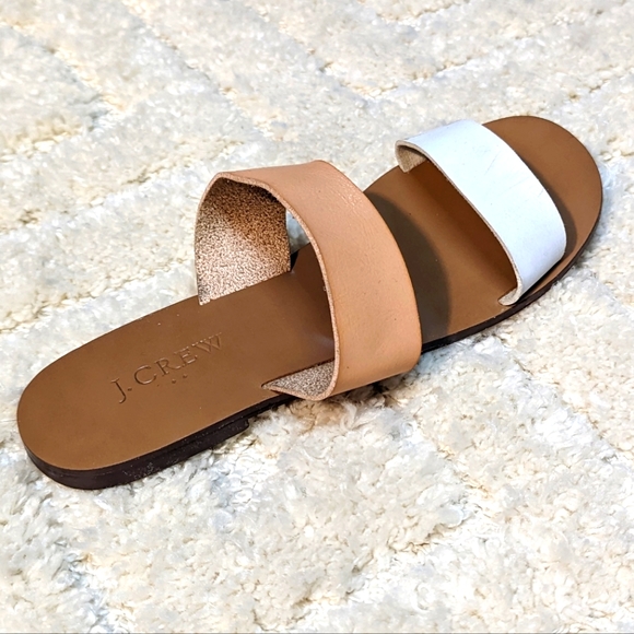 J.Crew Vegan Leather Boardwalk Slides, Size 7
